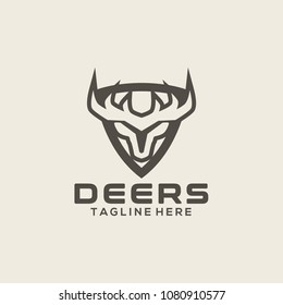 deer whitetail logo vector template