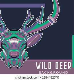 deer wild animal hunt logo - Vector
