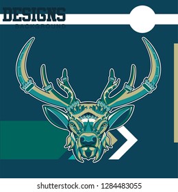 deer wild animal hunt logo - Vector