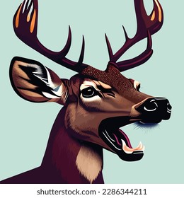 Deer or wild animal roaring muzzle for sport team mascot