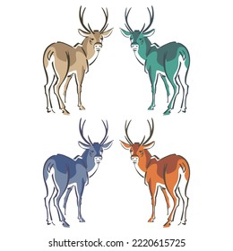 Deer Wild Animal Vector Illustration
