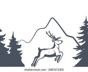 deer in the wild vector illustration