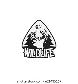 Deer wildlife and forest logo vector