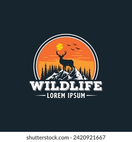 Logo für Wildtiere, Vektorgrafik-Abzeichen