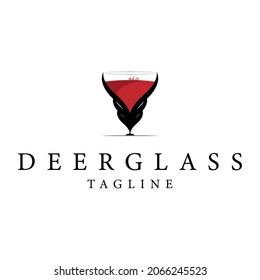 The deer and wine glass logo design can be used for any company