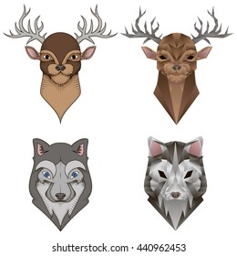 Deer and Wolf set.