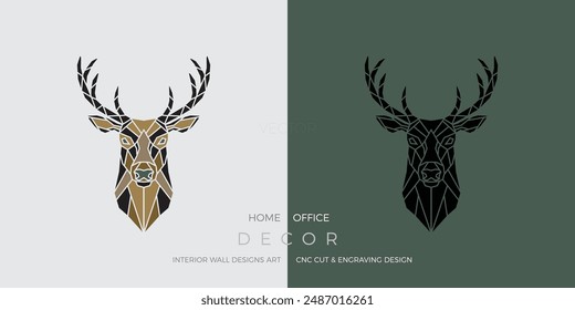 Deer Wood Art, Painting Deer Décor, Deer Skull, Wall Décor, Wood Wall Hanging,  Gift, Office Décor