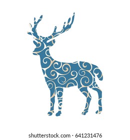 Deer woodland color silhouette animal