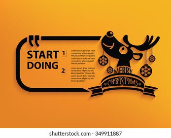 Deer xmas Quotation Mark Speech Bubble,design