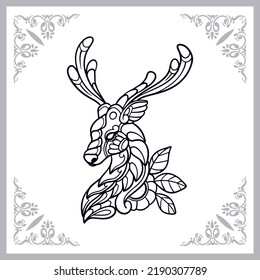 Deer zentangle arts isolated on white background