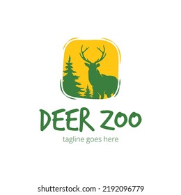 Plantilla de diseño de logotipo de zoológico de cierres