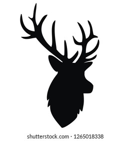 deer,black silhouette, vector icon