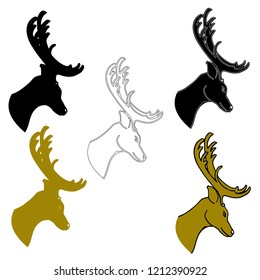 deer,hand draw,vector shadow