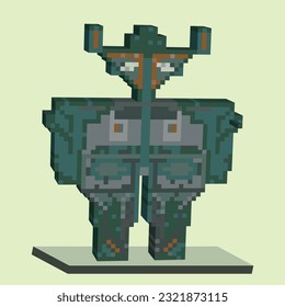 Deer-robot in front view, vector, isolated