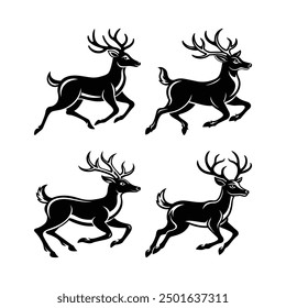 Deers Running Logo Icon Illustration - Ideal para camiseta, sudadera con capucha y Diseños de funda de almohada