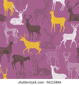 deers. seamless pattern