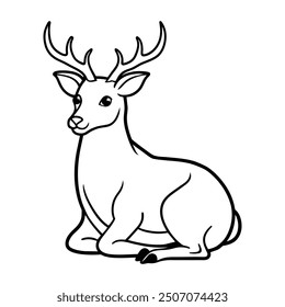 deer-sit-icon-illustrations---Vectores-, este es un archivo editable.