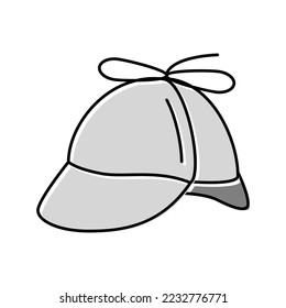 deerstalker hat cap color icon vector. deerstalker hat cap sign. isolated symbol illustration