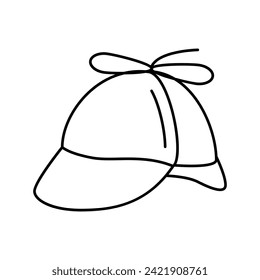 deerstalker hat Mütze Linie Symbol Vektorgrafik. deerstalker-Hut-Schild. isoliertes Kontursymbol