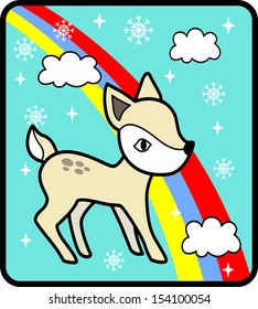 deer,vector image isolated on  background