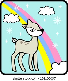 deer,vector image isolated on  background