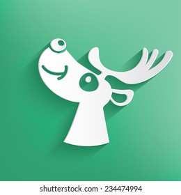 Deer,Xmas Design,Happy New Year,Clean vector