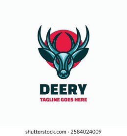 Deery Simple Mascot Logo Template