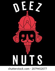 Deez nuts-Christmas Typography T-shirt Design. Merchandise designs, Sublimation SVG Cut File, Mugs, Print, sign, symbol, art, label, word, drawn, modern, isolated, drawing