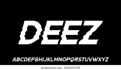 DEEZ, URBAN SPORTY font alphabet vector set