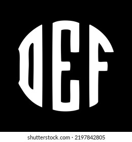 DEF letter logo design BW