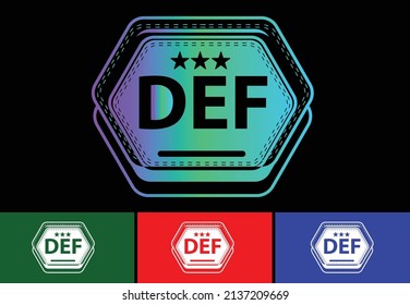 DEF letter new logo and icon design template