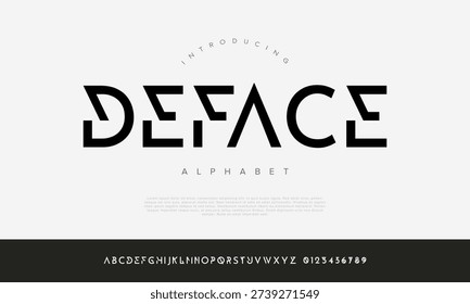 DEFACE Minimalist Sharp Geometric Tech Font for Cyberpunk Branding and Modern Digital Future Identity