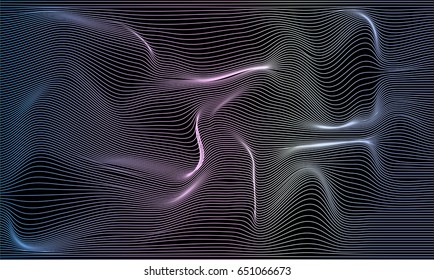 Defaced glitched holographic background. Vector illustration.