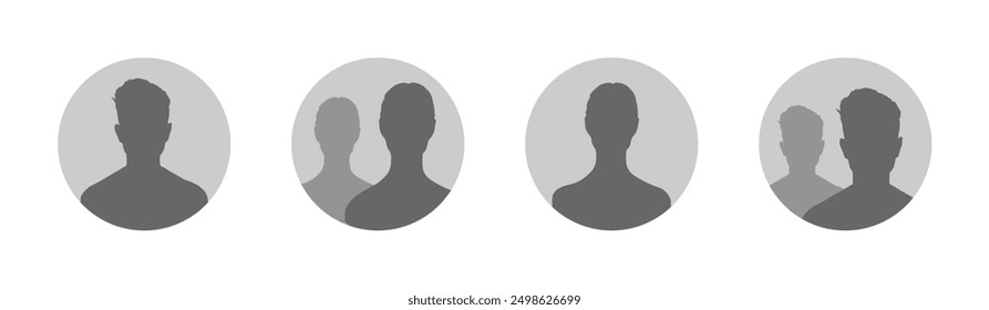 Default anonymous user portrait vector illustrations