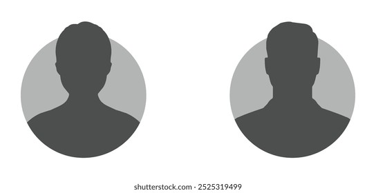 Default anonymous user portrait vector illustration flat vector designs set. Default anonymous user portrait icon