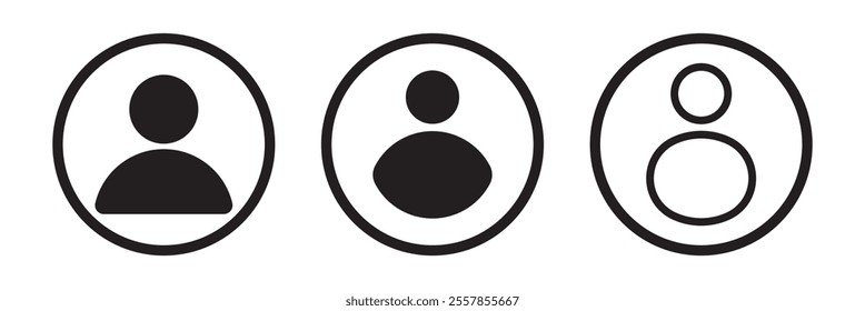 Default anonymous user portrait vector illustration flat vector designs set. Stock image