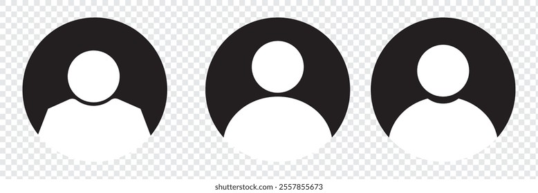 Default anonymous user portrait vector illustration flat vector designs set. Stock image