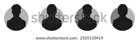Default anonymous user portrait vector illustration flat vector designs set. Trendy user icons set