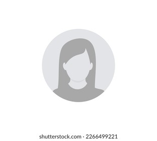 Default Avatar Female Profile. User profile icon. Profile picture, portrait symbol. User member, People icon in flat style. Circle button with avatar photo silhouette vector design and illustration.

