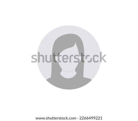 Default Avatar Female Profile. User profile icon. Profile picture, portrait symbol. User member, People icon in flat style. Circle button with avatar photo silhouette vector design and illustration.

