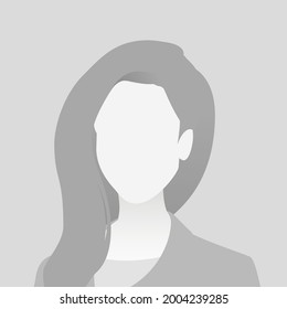 Default avatar photo placeholder. Grey profile picture icon. Business woman illustration