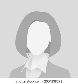 Default avatar photo placeholder. Grey profile picture icon. Business woman illustration