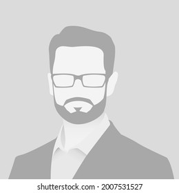 Default avatar photo placeholder. Grey profile picture icon. Business man illustration