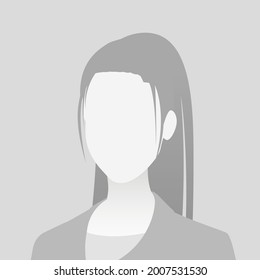 Default avatar photo placeholder. Grey profile picture icon. Business woman illustration