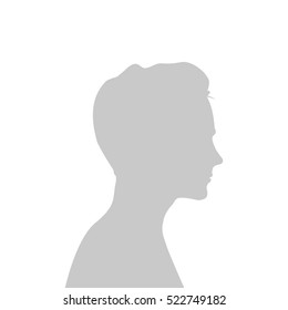 Default avatar profile icon. Gray placeholder photo. The man in a beautiful hairstyle in a profile
