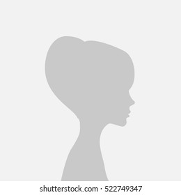 Default avatar profile icon. Gray placeholder photo. The girl in a beautiful hairdress in a profile