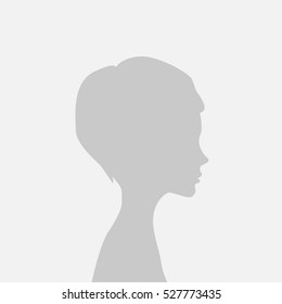 Default avatar profile icon. Gray placeholder photo. The girl in a beautiful hairstyle in a profile