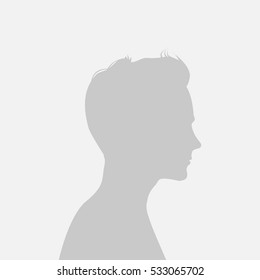 Default avatar profile icon. Gray placeholder photo. The man in a beautiful hairdress in a profile