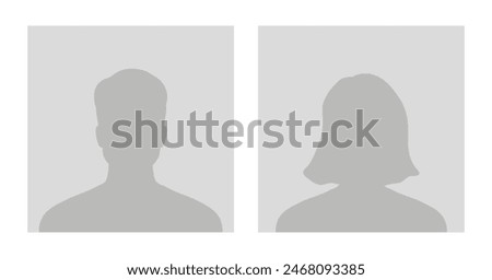 Default avatar profile icon. Gray placeholder. Man and woman. Vector illustration