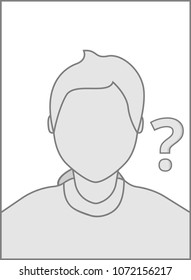 Default avatar profile icon. Grey photo placeholder. Profile Placeholder with question mark. Gray Person Picture Isolated On White Background. Good Man Head Profile Placeholder For Your User Web 